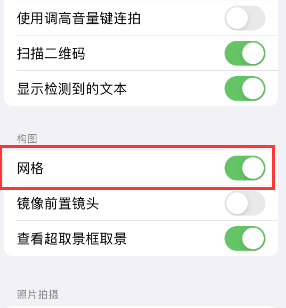 盈江苹果手机维修网点分享iPhone如何开启九宫格构图功能 